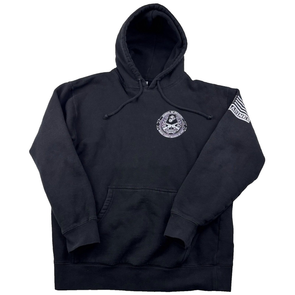 Independent Trading Company Hoodie Men XL Black US Marine Hells Company Rifleman